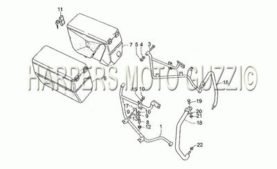 1982 1990 V 50 Pol. pa Vechiotipo 500 Frame Saddlebags Pair