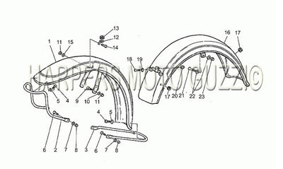 1983 1986 California II 1000 Frame Mudguards