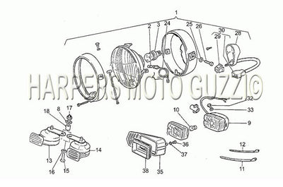 1983 1988 Sp II 1000 Frame Headlight