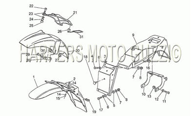 1983 1994 Le Mans 1000 Frame Front Rear Mudguard