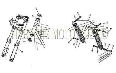 1984 1987 V 65 Lario Front Fork And Rear Suspension