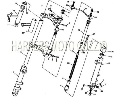 1984 1987 V 65 Lario Front Fork Parts
