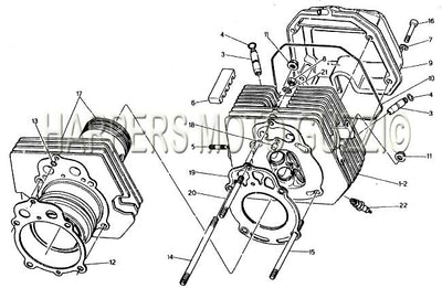 1984 1987 V 65 Lario Head And Cylinder