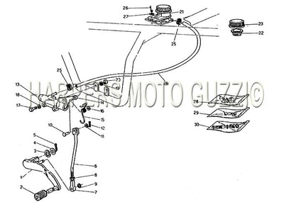 1984 1987 V 65 Lario Rear Master Cylinder And Pedal
