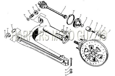 1984 1987 V 65 Lario Swingarm And Rear Transmission