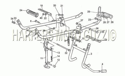 1985 1987 V 35 III 350 Frame Foot Rests Lateral Stand