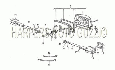 1985 1987 V 35 III 350 Frame Taillight