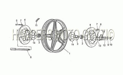 1985 1987 V 35 III 350 Front Wheel