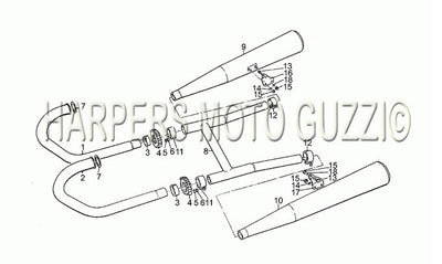 1985 1988 850 T5 III Civilian Frame Exhaust Unit