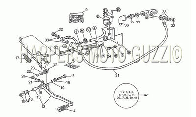 1985 1988 850 T5 III Civilian Frame Rear Brake M Cyl Group