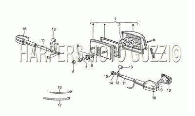 1985 1988 850 T5 III Civilian Frame Taillight