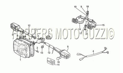 1985 1988 850 T5 III Civilian Headlight Horn