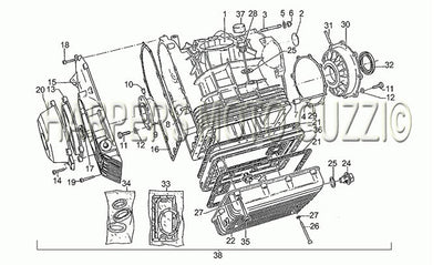 1985 1989 850 T5 Police Crankcase