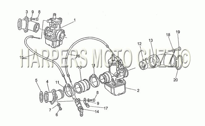 1986 1990 V 35 Florida 350 Engine Carburetors – Harper Moto