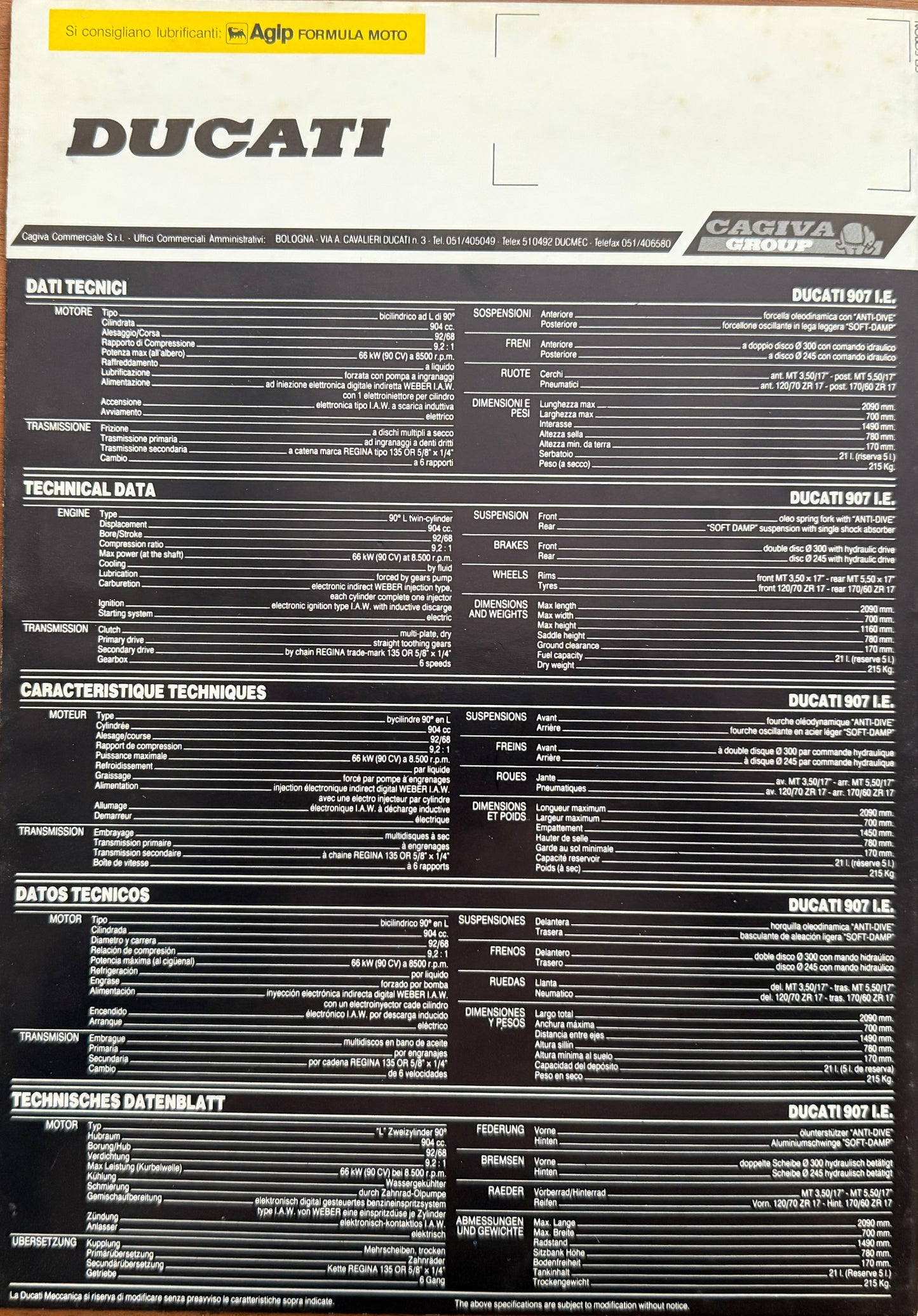 Ducati 907ie brochure