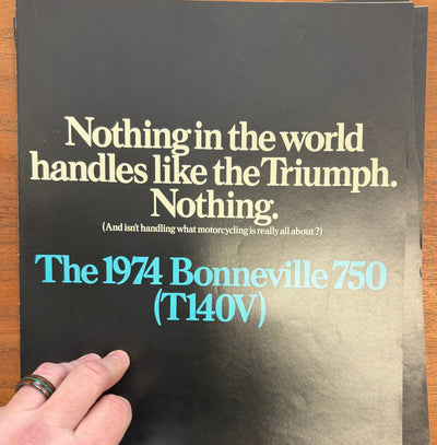 Triumph Motorcycles 1974 Bonneville 750 Pamphlet