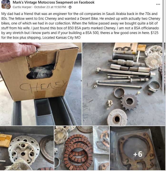 Box of BSA parts