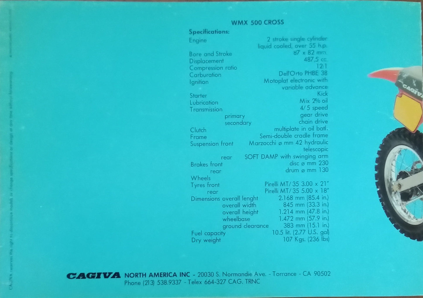 Cagiva WMX 500 Cross Small Brochure