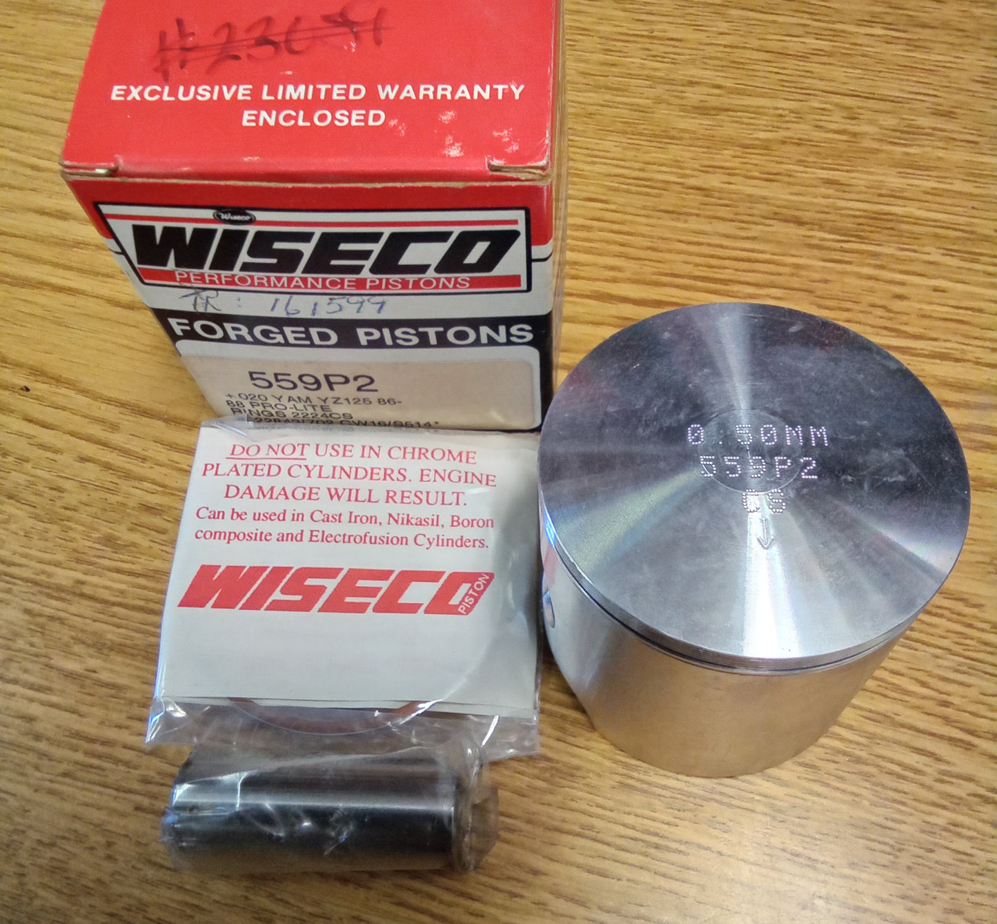 WISECO Piston 559P2 Yamaha 1986-88 YZ125 Oversize 0.020 or 0.50mm