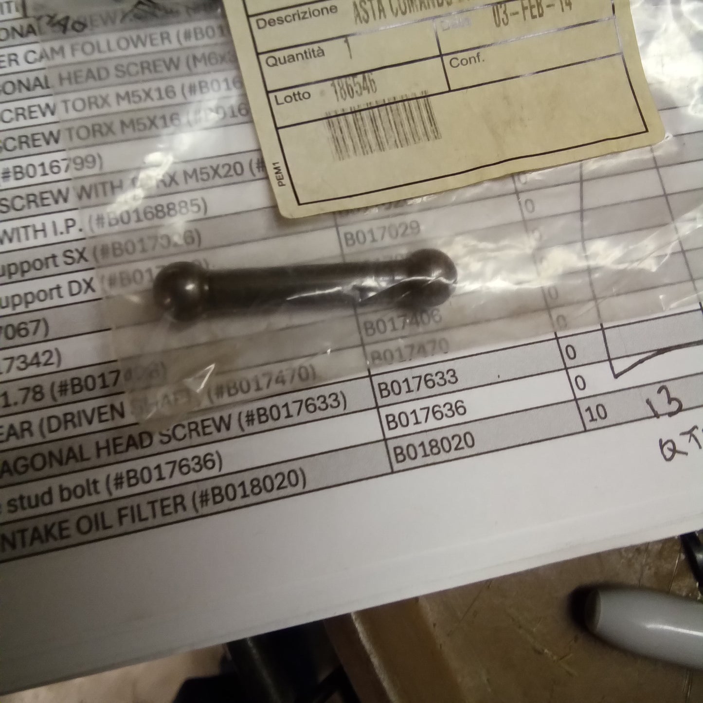 PUSH ROD ROCKER ARM (#B015681)