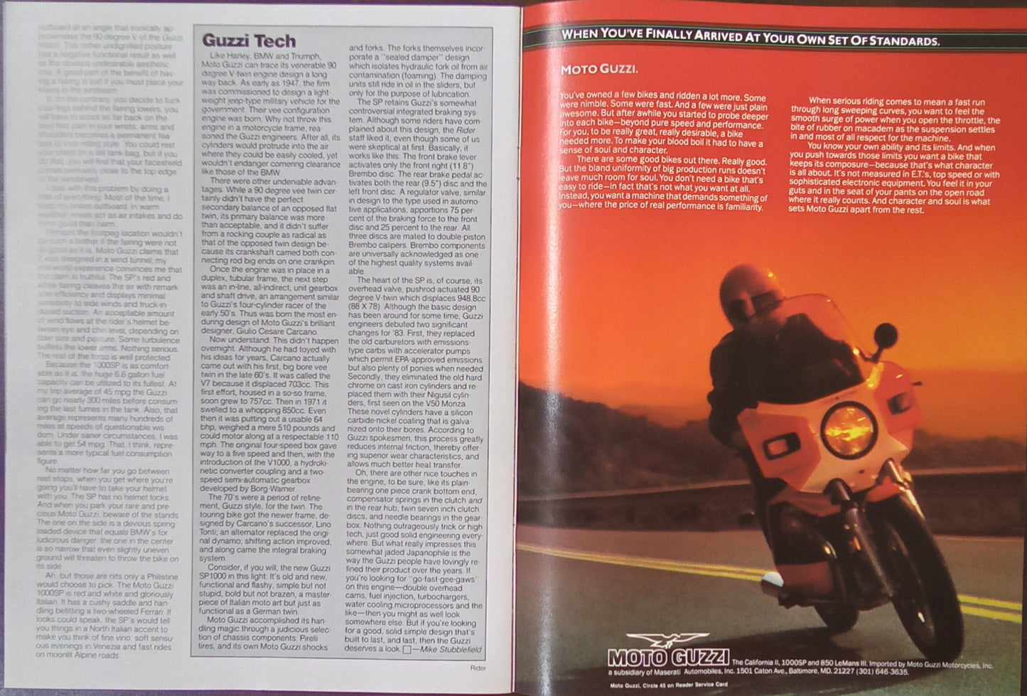First Test Moto Guzzi 1000SP
