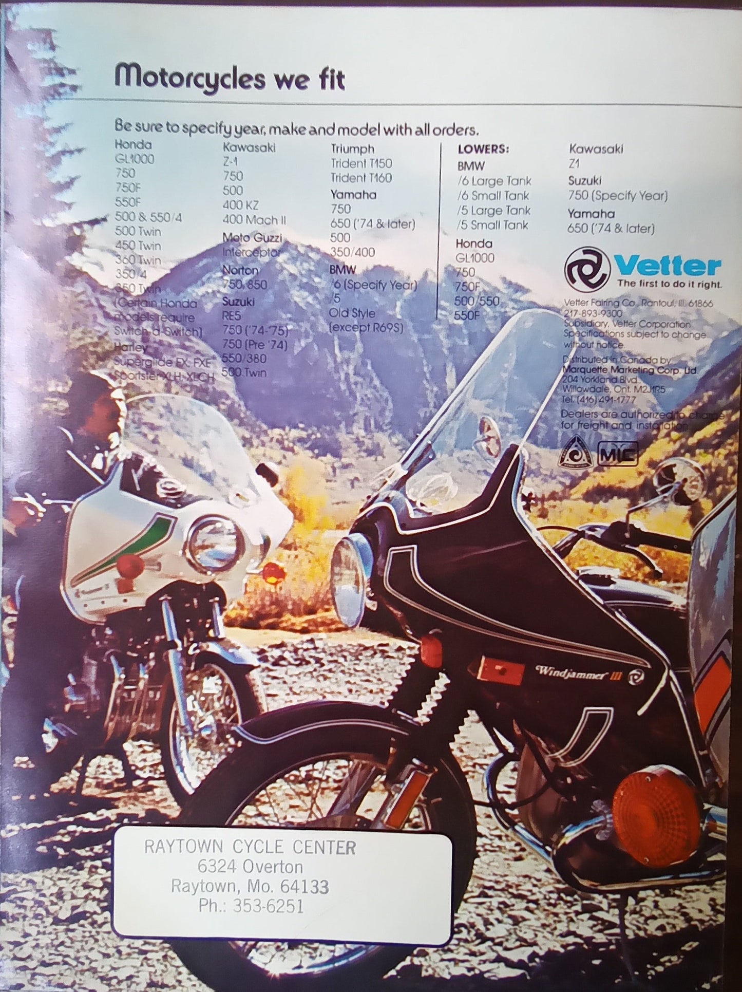 Craig Vetter Fairing Selection