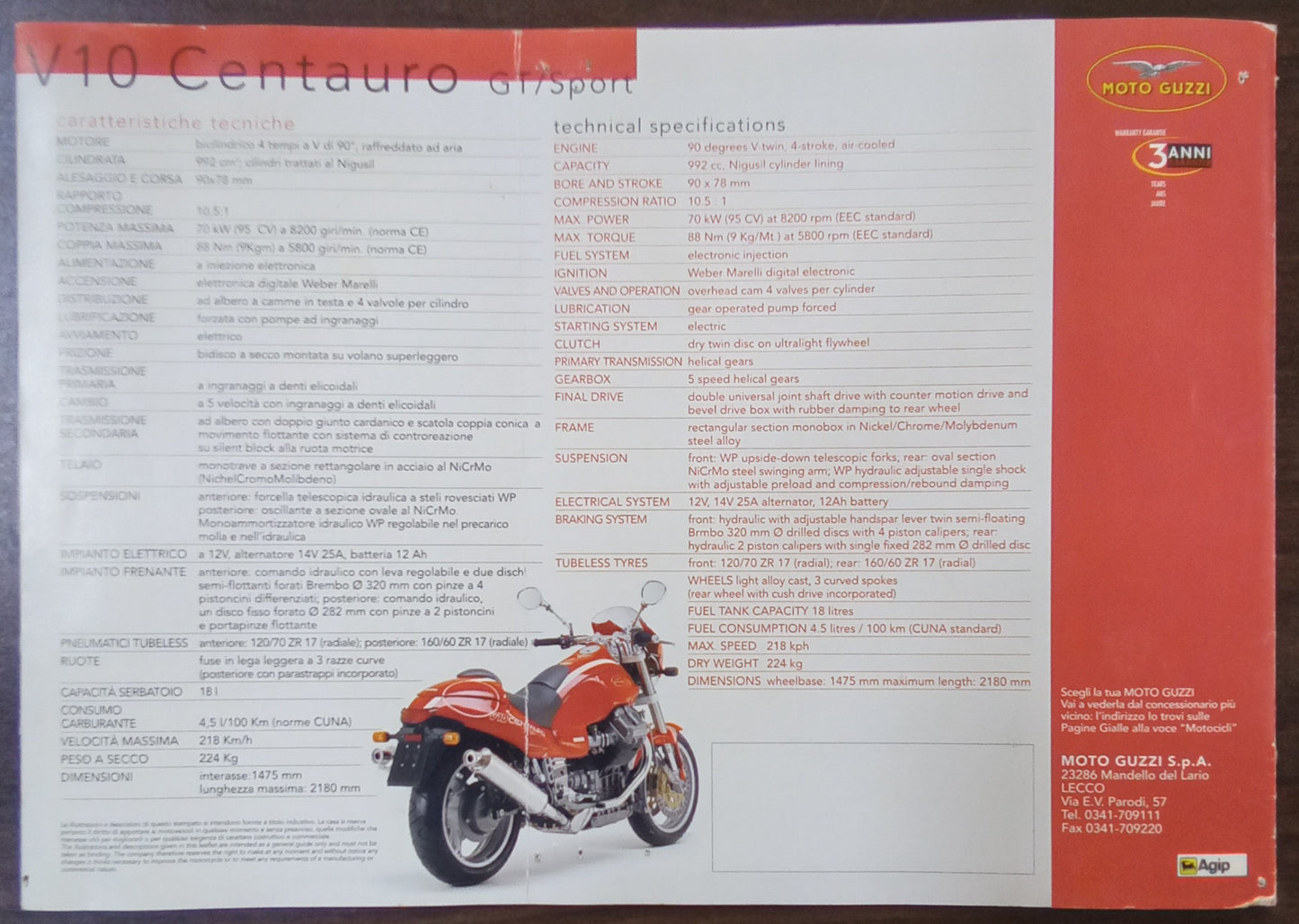 V10 Centauro GT/Sport Brochure