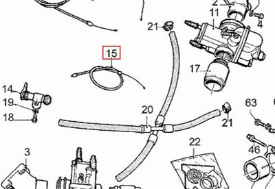 LH CARB. STARTER CHOKE CABLE (#17133550) SP, T5