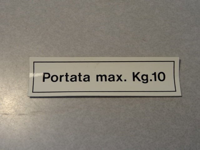 DECAL 10KG MAX (#29482400)