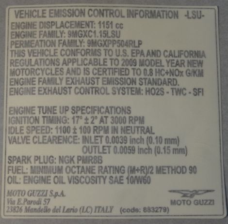 Emission control sticker (#883279)