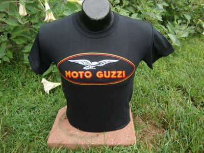 Moto Guzzi Oval Logo Black Tee Shirt (#042000)